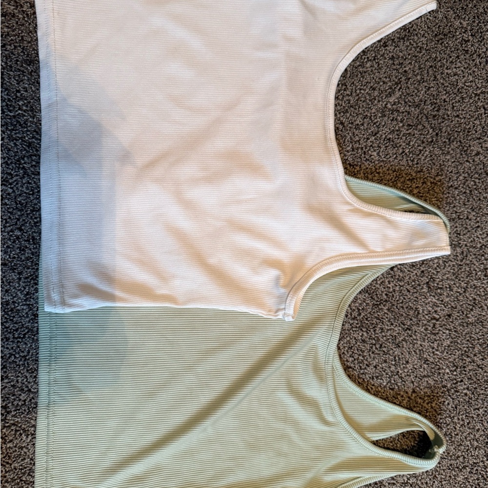 Reversible White and Green Tank Top